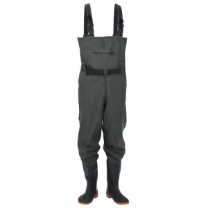 vidaXL Wathose mit Stiefeln und Gürtel Dunkelgrün Größe 43 4016995