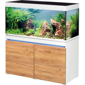 Eheim Aquarium-Kombination Incpiria 430 Alpin/Nature mit Unterschrank und LED-Beleuchtung.