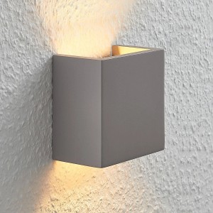 Lindby Beton Wandleuchte Wandlampe Innen Smira 9613083 Modern in Alu aus Beton 1-flammig G9 Wohnzimmerleuchte