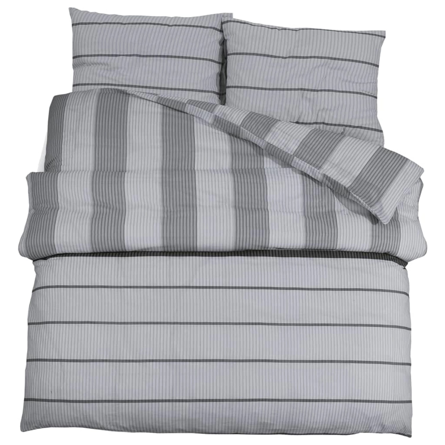 vidaXL Bettwäsche-Set Grau 260x220 cm Baumwolle 136446