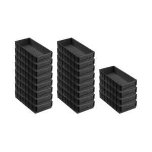 PROREGAL SuperSparSet: 24 leitfähige, schwarze Industrieboxen (4,7L) für Aufbewahrungssysteme.