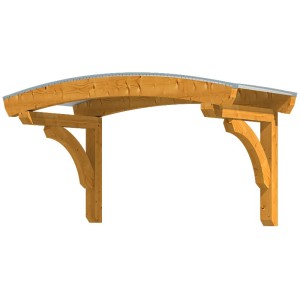 Skan Holz Vordach Rostock 1, Eiche hell lasiert, 174x80cm. Haustürvordach aus Holz mit Polycarbonat-Dach.