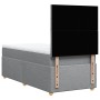 Boxspringbett vidaXL, hellgrauer Stoff, 90x200 cm mit Matratze und Kopfteil.