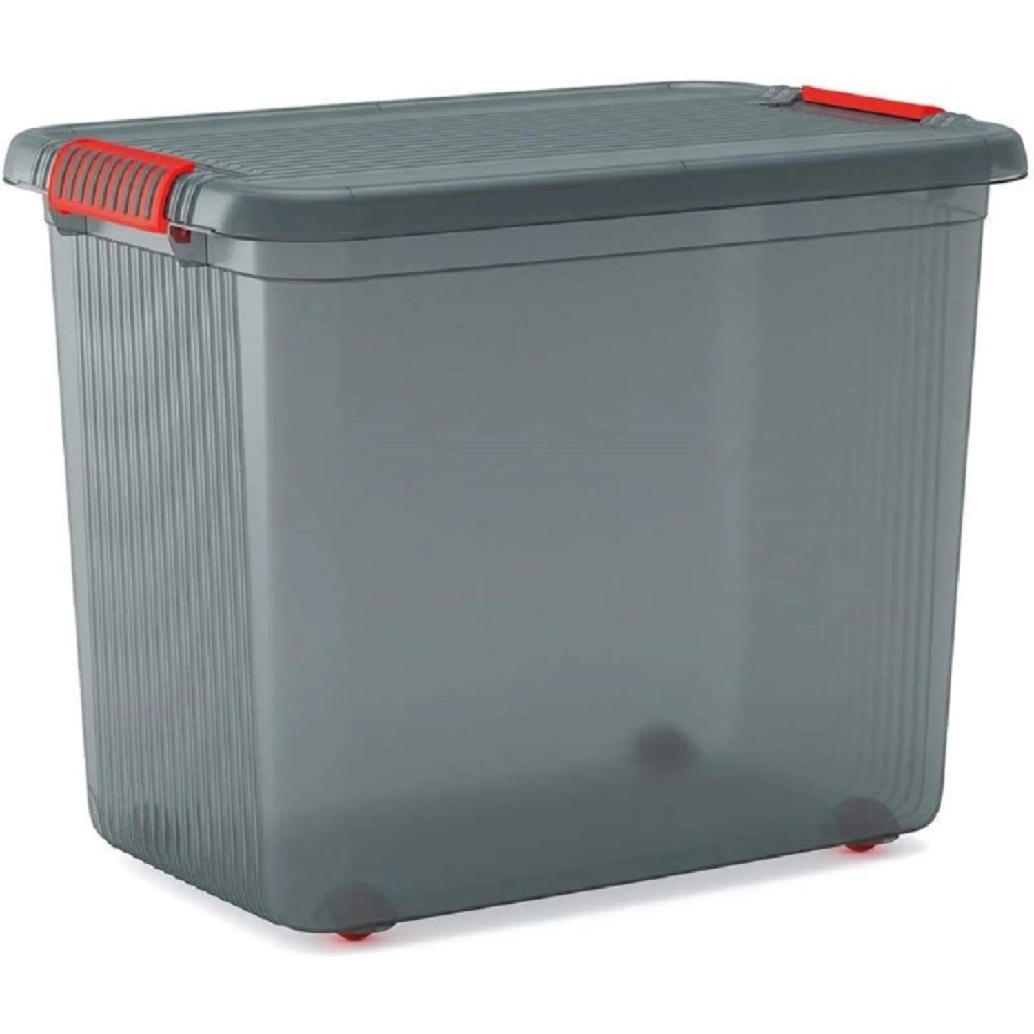 PROREGAL SuperSparSet 20x Mehrzweck Aufbewahrungsbehälter MANATEE mit Deckel HxBxT 45x59x39 cm 60 Liter Grau/Orange