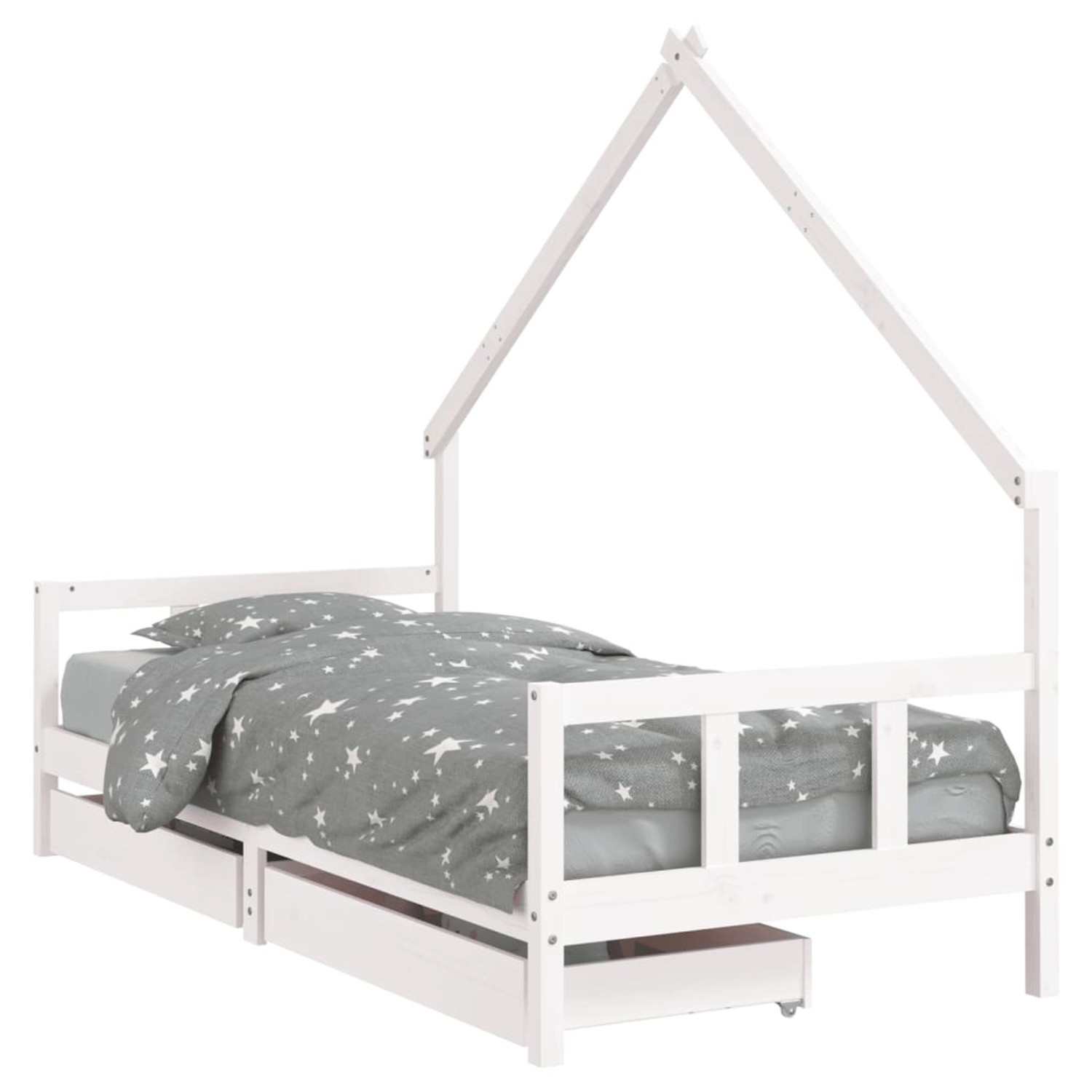 vidaXL Kinderbett mit Schubladen Weiß 90x190 cm Massivholz Kiefer 834547 günstig online kaufen