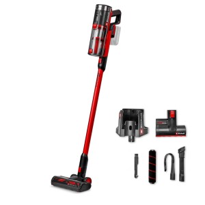 Einhell Akku-Stielstaubsauger TE-SV 18/270 Li BL in Rot/Schwarz mit Zubehör. Kabelloser 2-in-1 Handstaubsauger.