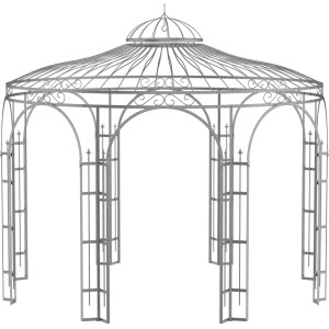 Eleo Pavillon Florenz, feuerverzinkt, aus Metall. Gartenpavillon im Schmiedeeisen-Design.