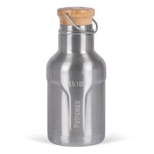 Petromax Isolierflasche TB100, 1 Liter, Edelstahl mit Bambusdeckel. BPA-frei.
