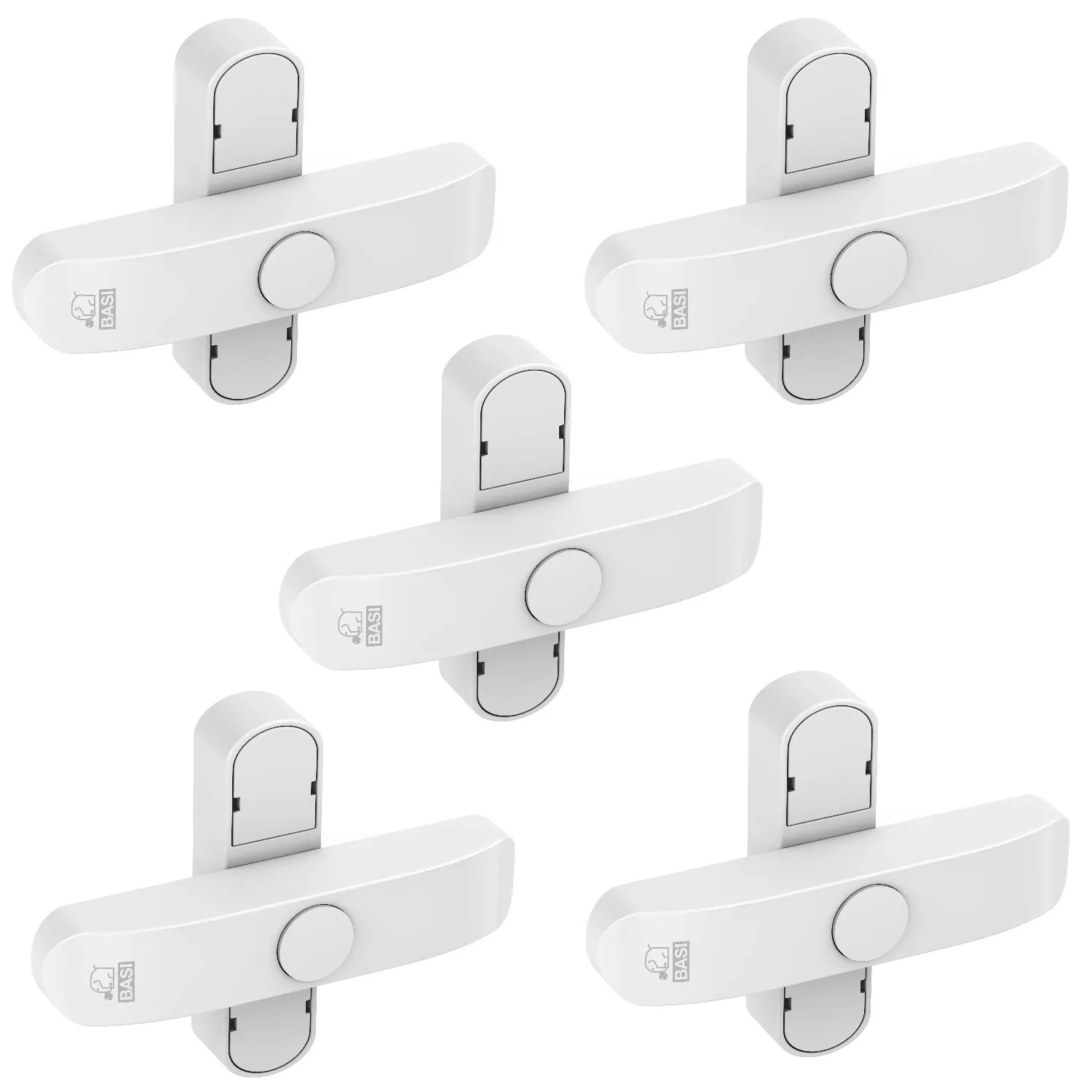 Basi - Fenster- und Fenstertürenzusatzsicherung - SET - 5x FS 500 - Weiß - Doppelflügelig - 5x1100-0060