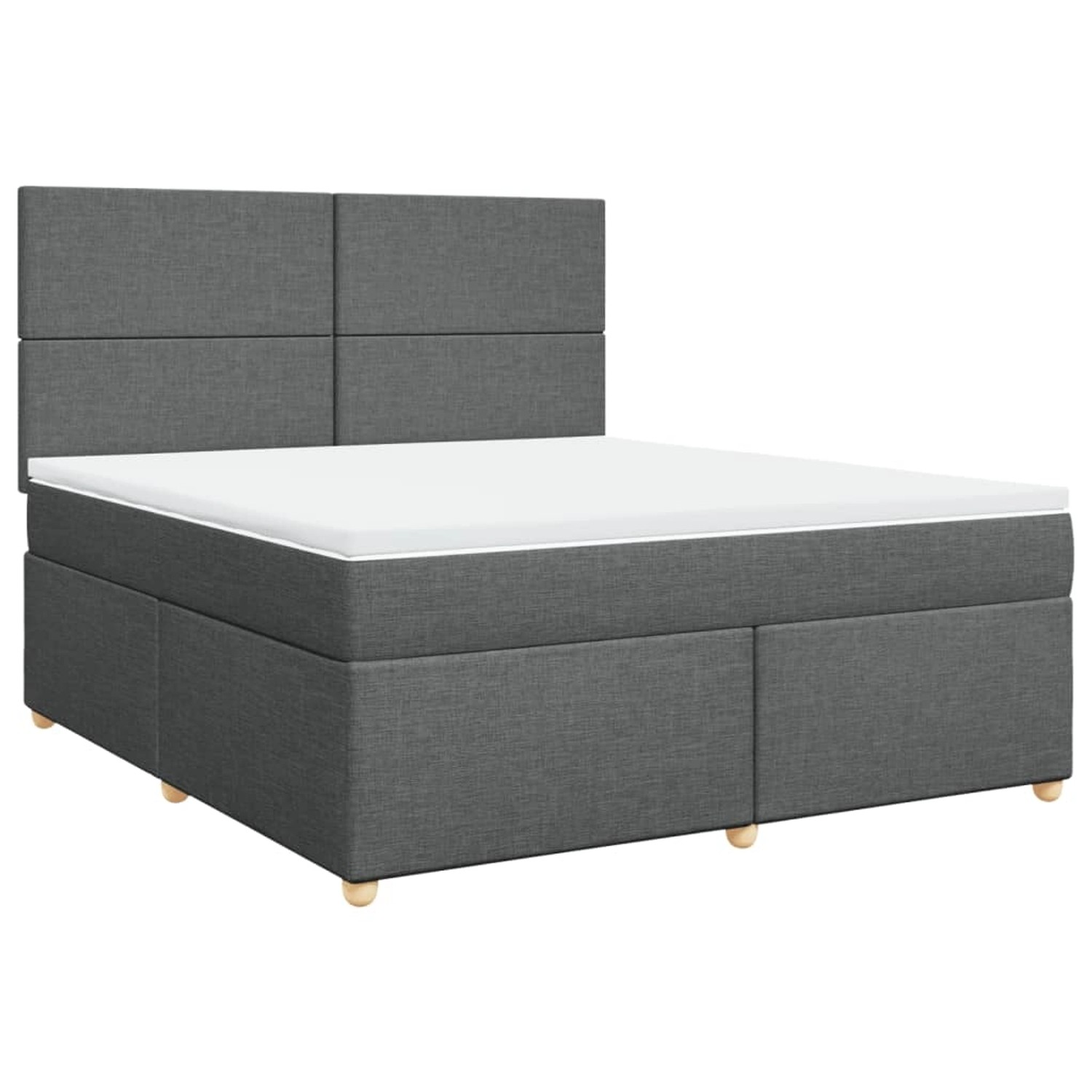 vidaXL Boxspringbett mit Matratze Dunkelgrau 180x200 cm Stoff 3291353