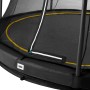 Detailaufnahme: Schwarzes Salta Comfort Edition Bodentrampolin (ø 213 cm) mit Sicherheitsnetz.