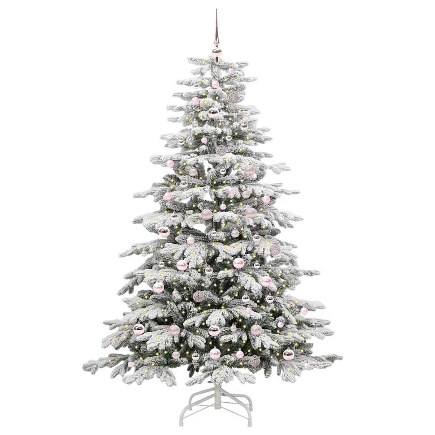 vidaXL Künstlicher Klappbarer Weihnachtsbaum Weiß 210 cm PE und PVC 3395651
