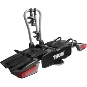 Zusammengeklappter Thule EasyFold 931 Fahrrad-Kupplungsträger für 2 Fahrräder.