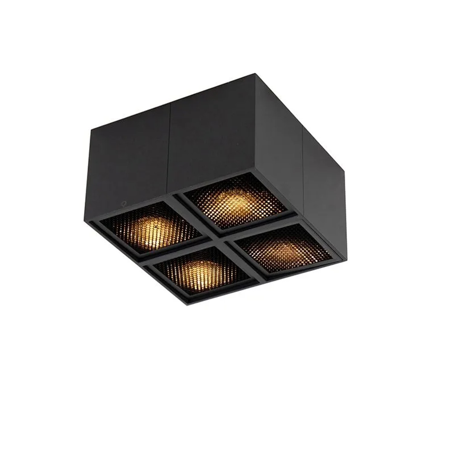 QAZQA DesignSpot Schwarz 4 Flammig Qubo Honey