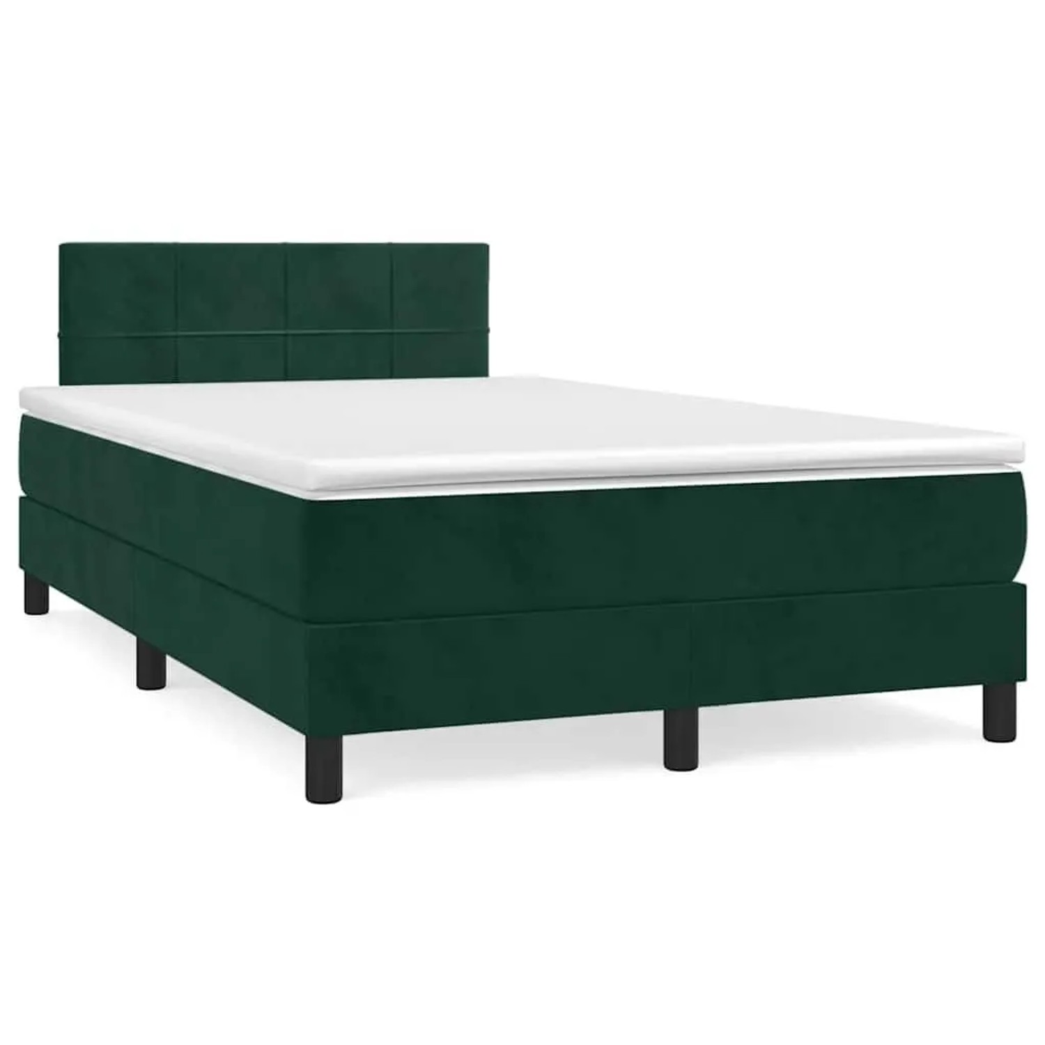vidaXL Boxspringbett mit Matratze & LED Dunkelgrün 120x190 cm Samt 3270156 günstig online kaufen