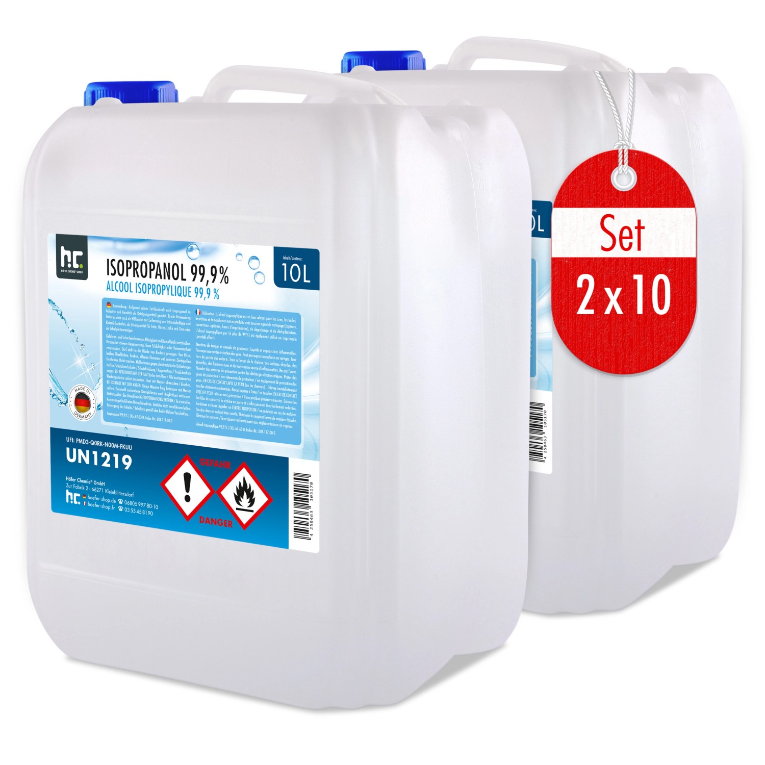 Höfer Chemie Isopropanol 99,9% 2 x 10l günstig online kaufen