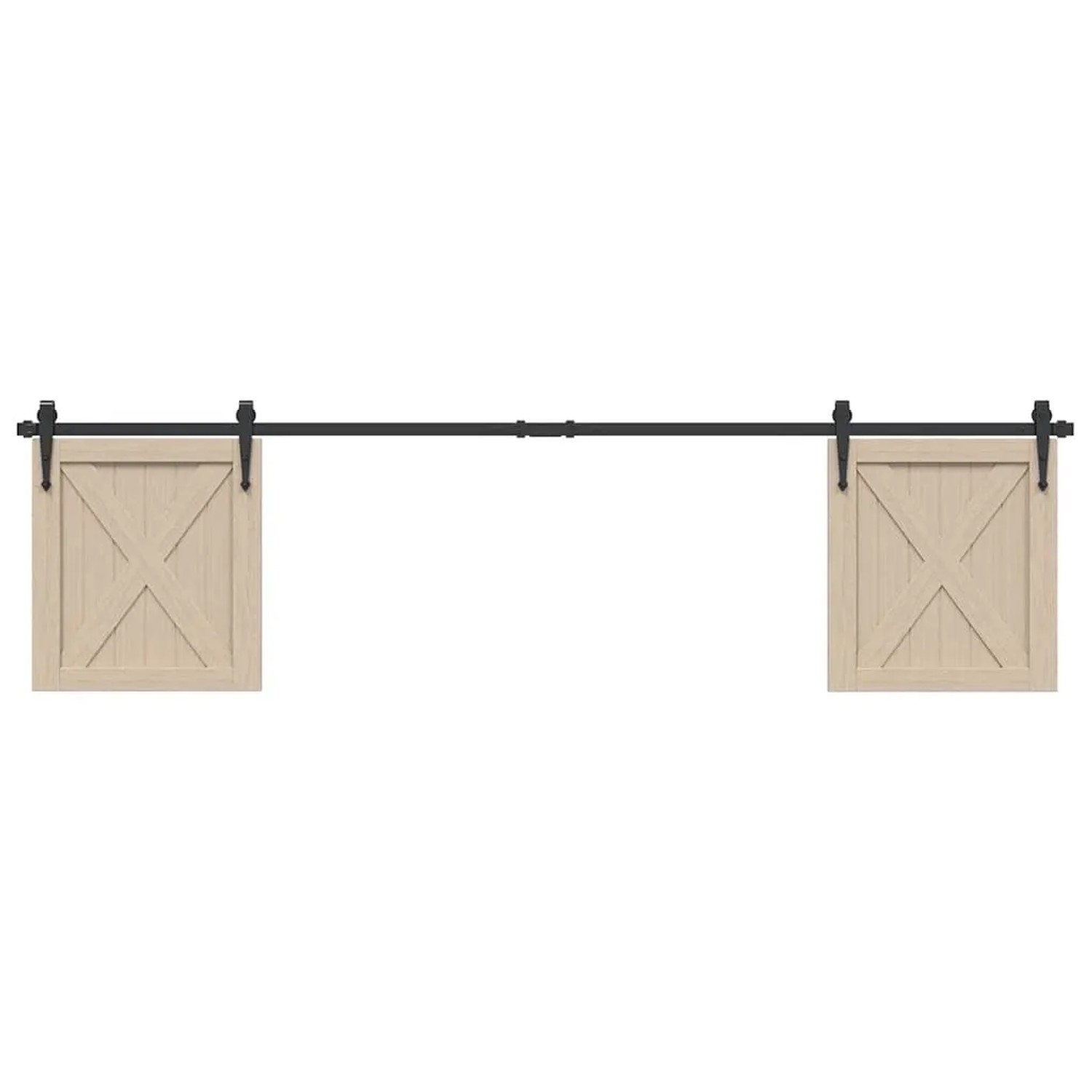 vidaXL Schiebetürbeschlag Set, 200 cm, Karbonstahl, für Schranktüren