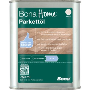 Bona Home Parkett-Öl Weiß, 750ml Dose. Holzöl für die Erstbehandlung von Holzböden.