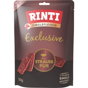Rinti Hunde-Fleischstreifen Singlefleisch Exclusive Strauss 50 g
