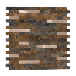 Dalsys Selbstklebende Fliesen 1m² 11 Stück Stein- Marmoroptik Rost Gold