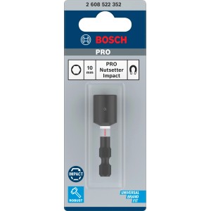 Robuster Bosch Pick and Click Steckschlüssel Impact Control SW10 mm, schwarz, in Blisterverpackung. Für Schlagschrauber.