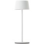 Weiße Brilliant Akku-Tischleuchte Jona, 25 cm, für Innen & Außen. Dekoleuchte mit Touchdimmer.