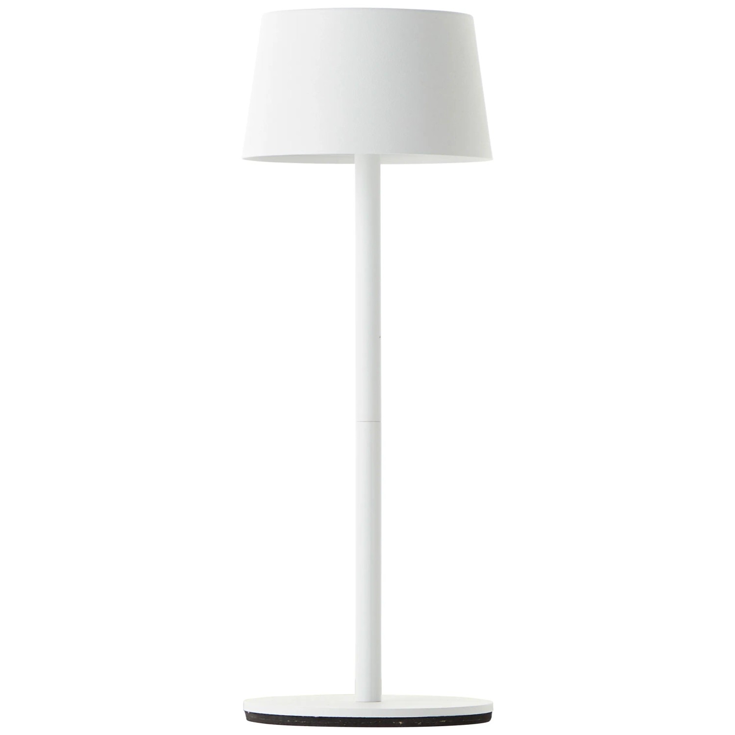Weiße Brilliant Akku-Tischleuchte Jona, 25 cm, für Innen & Außen. Dekoleuchte mit Touchdimmer.