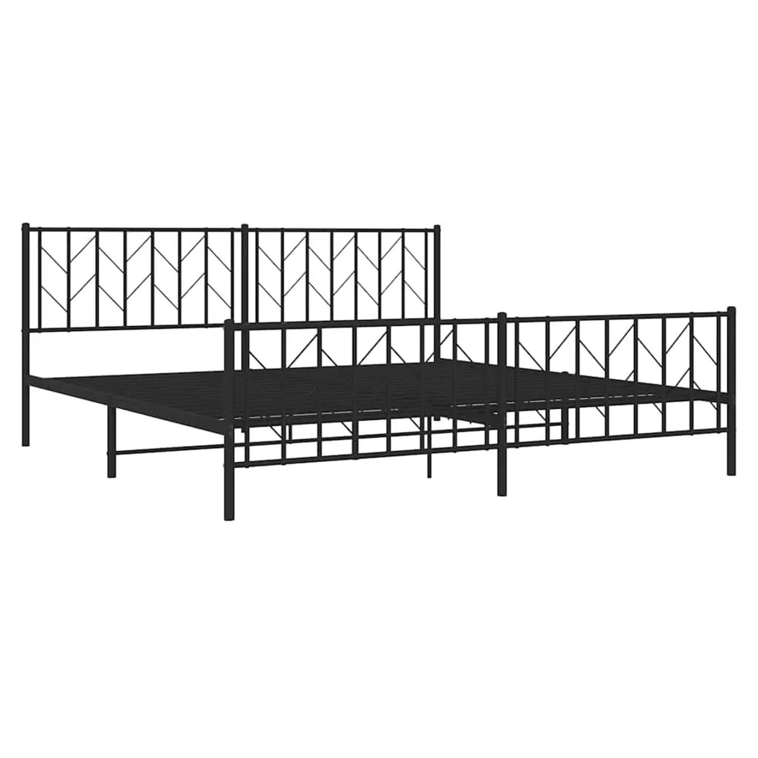 vidaXL Bettgestell mit Kopf- und Fußteil Metall Schwarz 193x203 cm 374461 günstig online kaufen