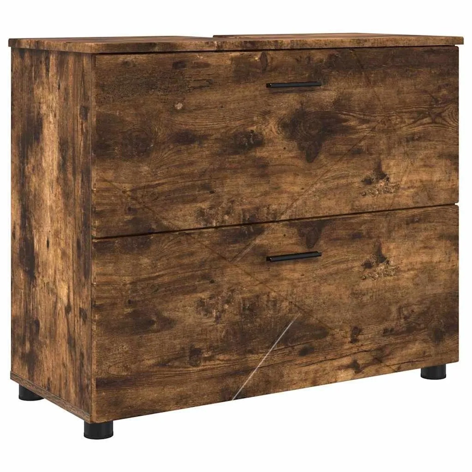 vidaXL Badezimmerschrank mit Tür Geräucherte Eiche 76,5 x 35 x 64 cm 883299 günstig online kaufen