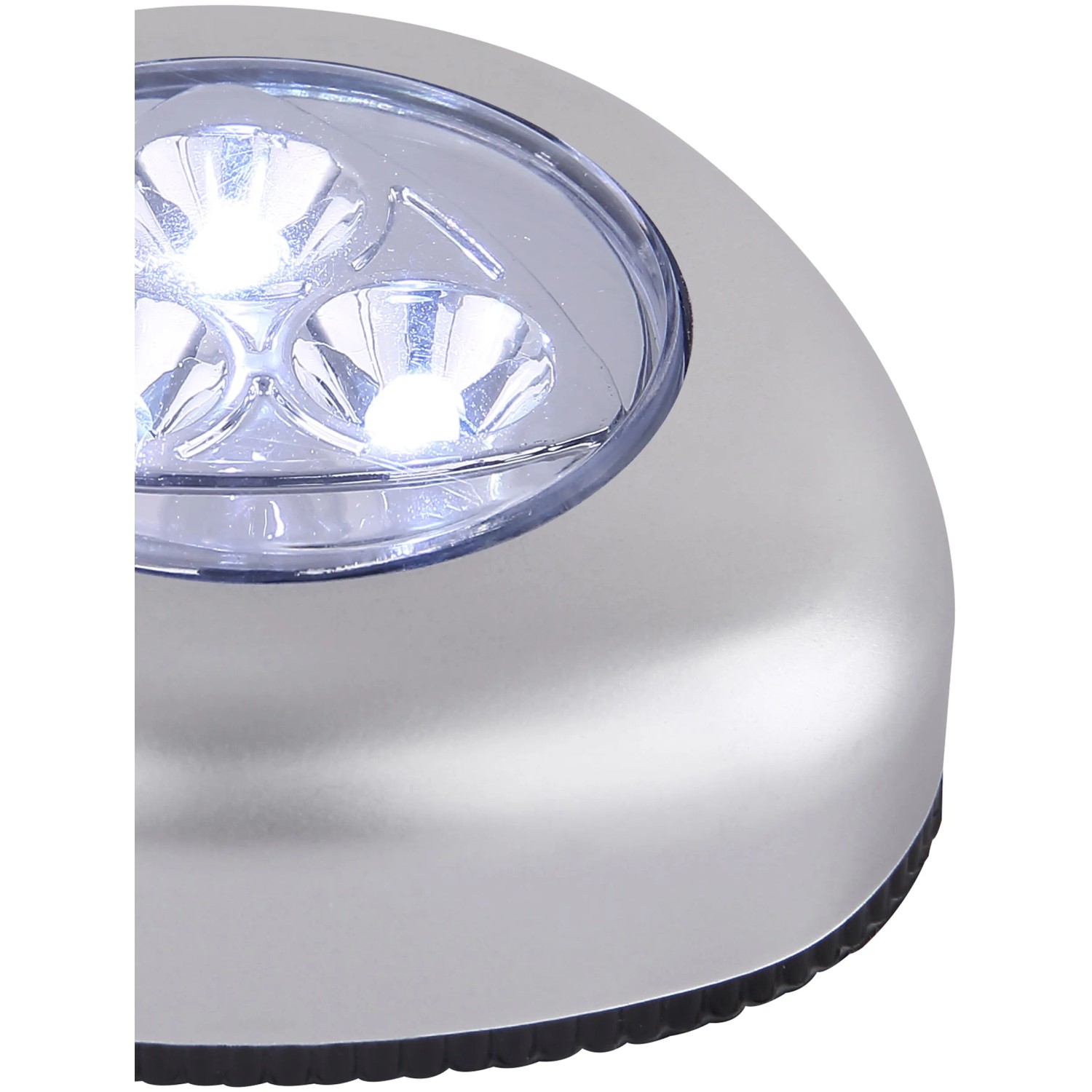 Globo LED-Pushlight Flashlight, silberfarbene Arbeitsleuchte mit drei LEDs.
