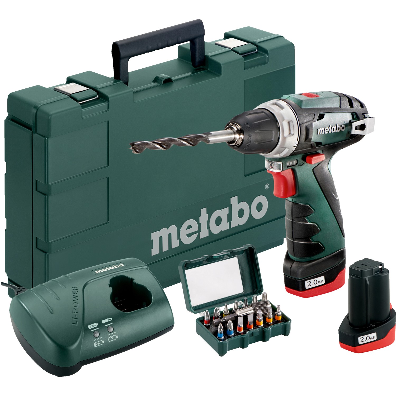 Metabo 10,8 V Akku-Bohrschrauber PowerMaxx BS Basic inkl. 2 Ah Akkus mit Koffer