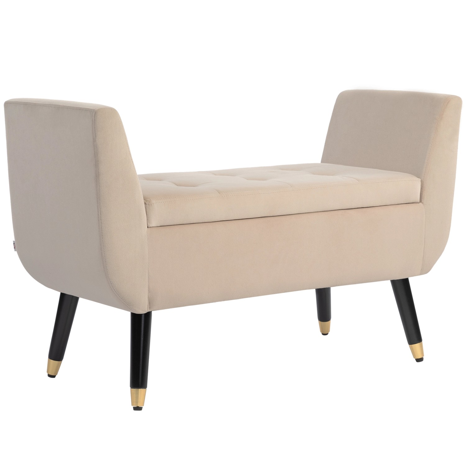 HOMCOM Sitzbank Polyester Schaumstoff Beige 107B x 42T x 65H cm