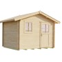WEKA Gartenhaus Premium28 FT Natur, 300x200 cm, mit Vordach. Holz-Gartenhaus mit Fenster und Tür.