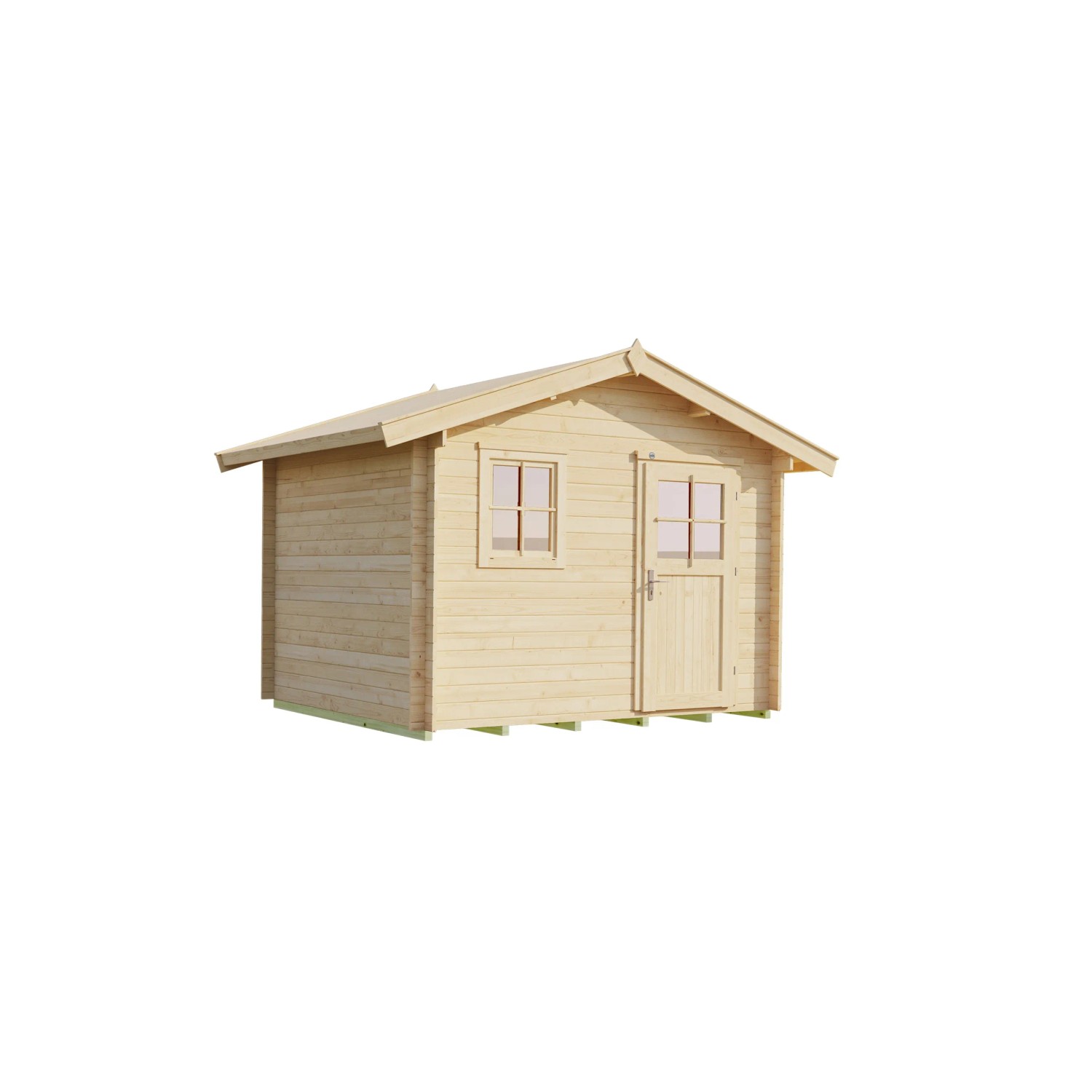 WEKA Gartenhaus Premium28 FT Natur, 300x200 cm, mit Vordach. Holz-Gartenhaus mit Fenster und Tür.