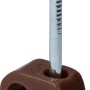Braune Expressschelle mit Nagel für Kabel und Rohre (4-7 mm).