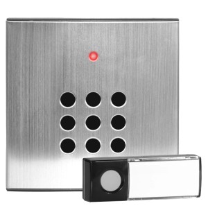 Heidemann Funkgong-Set HX Style mit Alu-Front und schwarzem Sender.