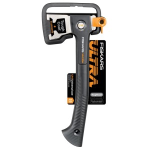 Fiskars Universalaxt U14, Ultra Orange-Schwarz. Axt mit Klingenschutz und ergonomischem Griff.