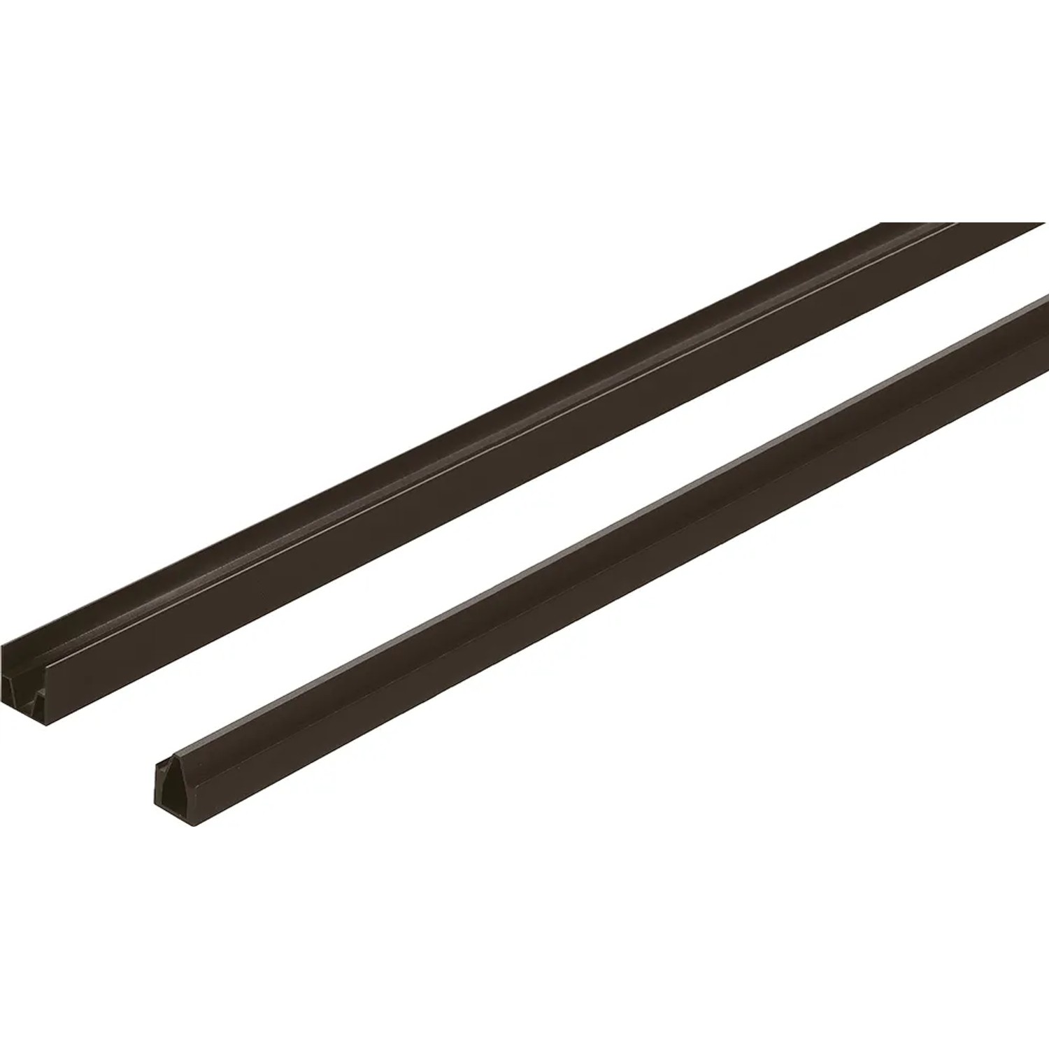 Anthrazitfarbenes Start- und Endprofil (177 cm) aus Aluminium für WPC-Zaunpfosten.