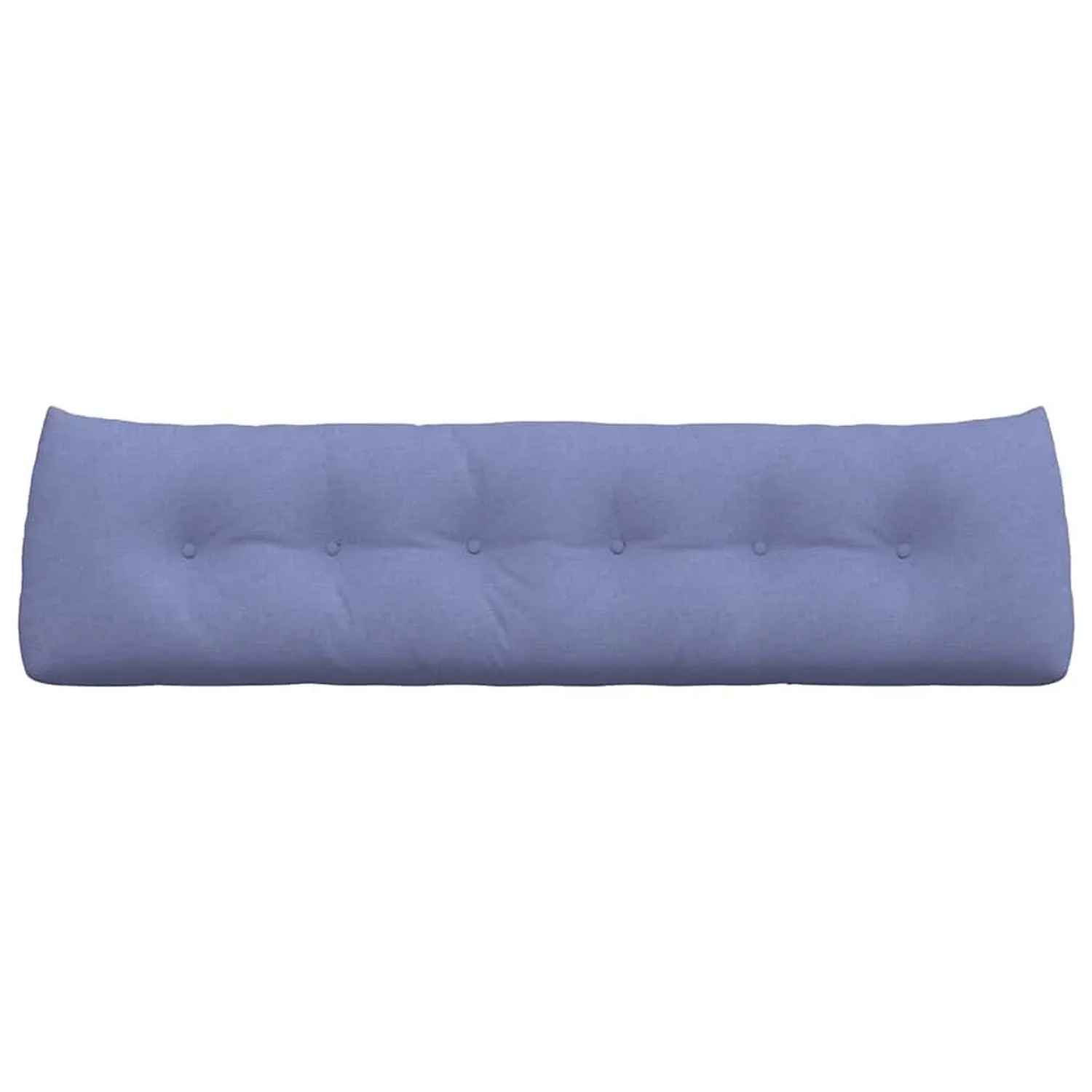 vidaXL Rückenkissen Jeans Blau aus Stoff, 180 cm, mit Knopfheftung für Sofa oder Bett.