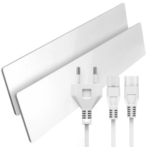 Schimmel Dry Komplett-Set M1 und M2, weiße Module mit Kabeln zur Schimmelbekämpfung.