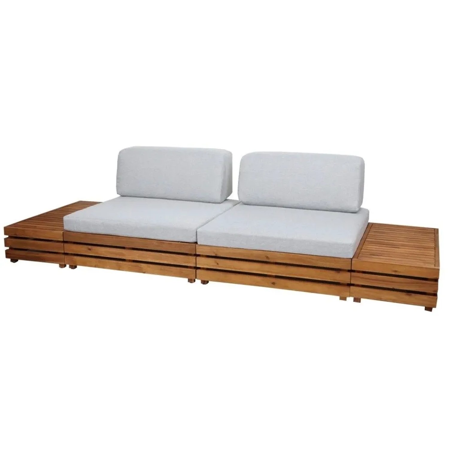 MCW Garten-Garnitur L28 4er-Set Polster Hellgrau