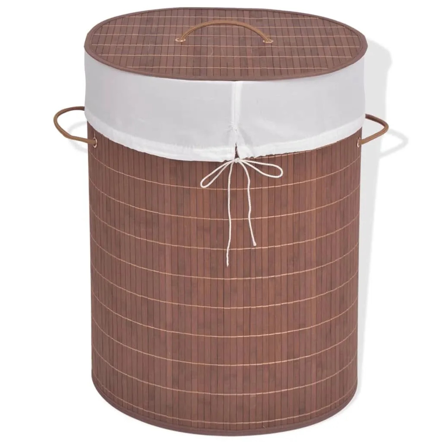 vidaXL Bambus-Wäschekorb Oval Braun 245580