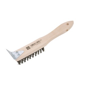 LUX Drahtbürste mit Schaber, 4-reihig, für Holz und Metall.