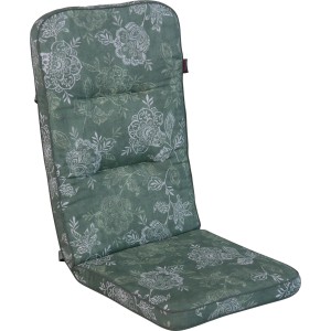 Angerer Hochlehner Stuhlauflage Mumbai Grün mit Blumenmuster für Gartenstühle.