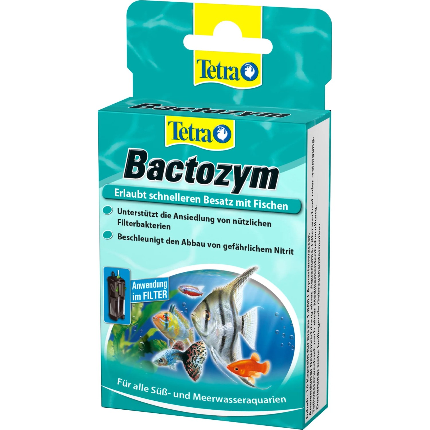 Tetra Bactozym Wasserpflegemittel, 10 Kapseln für Aquarienwasseraufbereitung.
