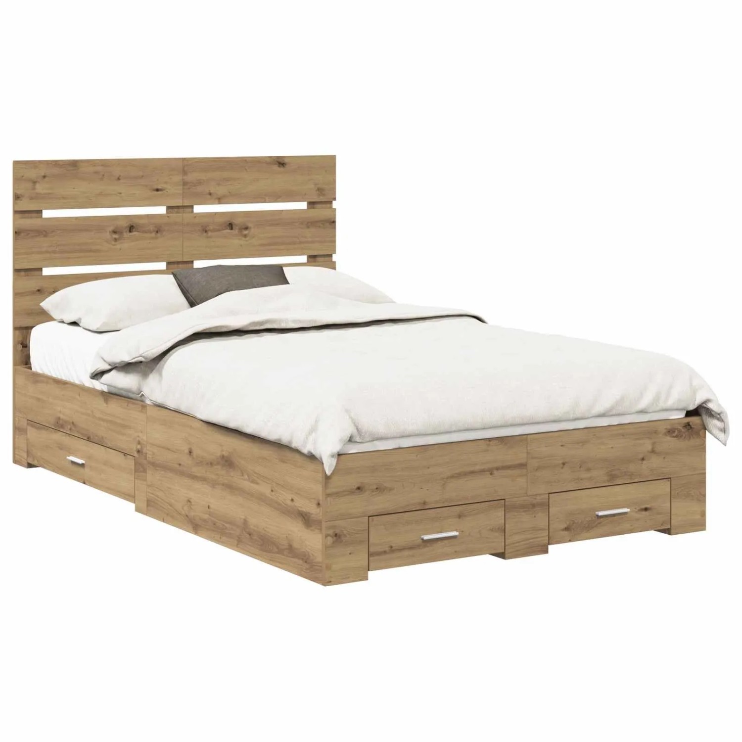 vidaXL Bettrahmen Artisan-Eiche 120 x 190 cm Holzwerkstoff 3412003