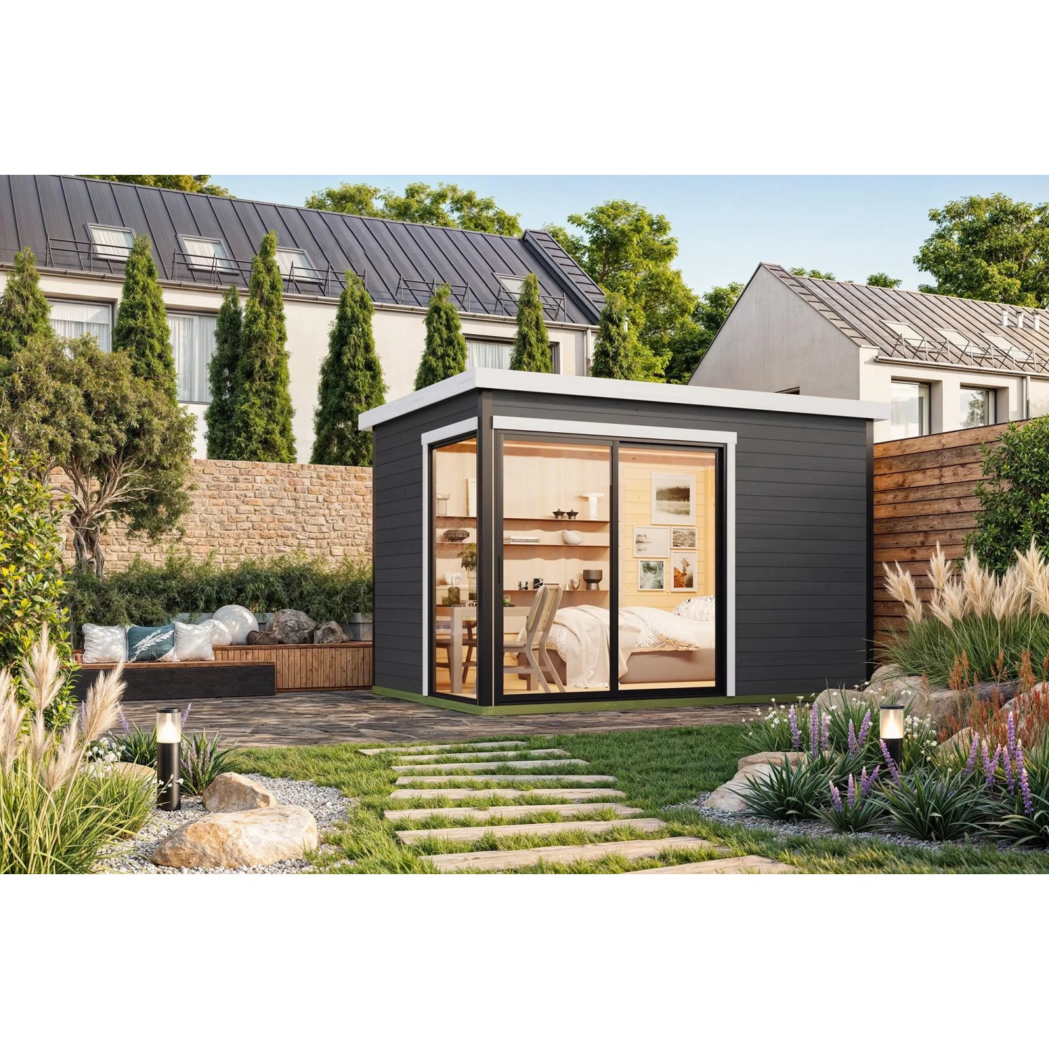 Lasita Gartenhaus Austin 2 Carbongrau 360 cm x 240 cm