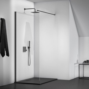 Ideal Standard Ceratherm C100 Unterputz Badethermostat in Silk Black mit Duschkopf und Handbrause.