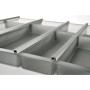 Ninka Cuisio Besteckeinsatz: Graphitfarbene Kunststoffschalen mit Aluminiumprofilen für Legrabox Schubladen.