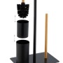 Relaxdays WC Garnitur Bambus Eisen Schwarz Natur Freistehend 66,5 cm x 30 cm x 20 cm 1,8 kg_5